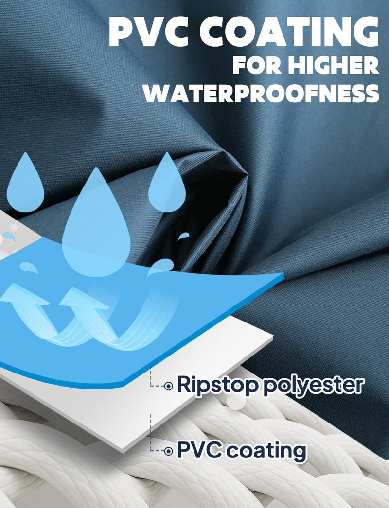 ANYOO Waterproof Rain Poncho Lightweight Reusable Hiking Hooded Coat Jacket for Outdoor Activities(Sea Blue) One Size - Image 3